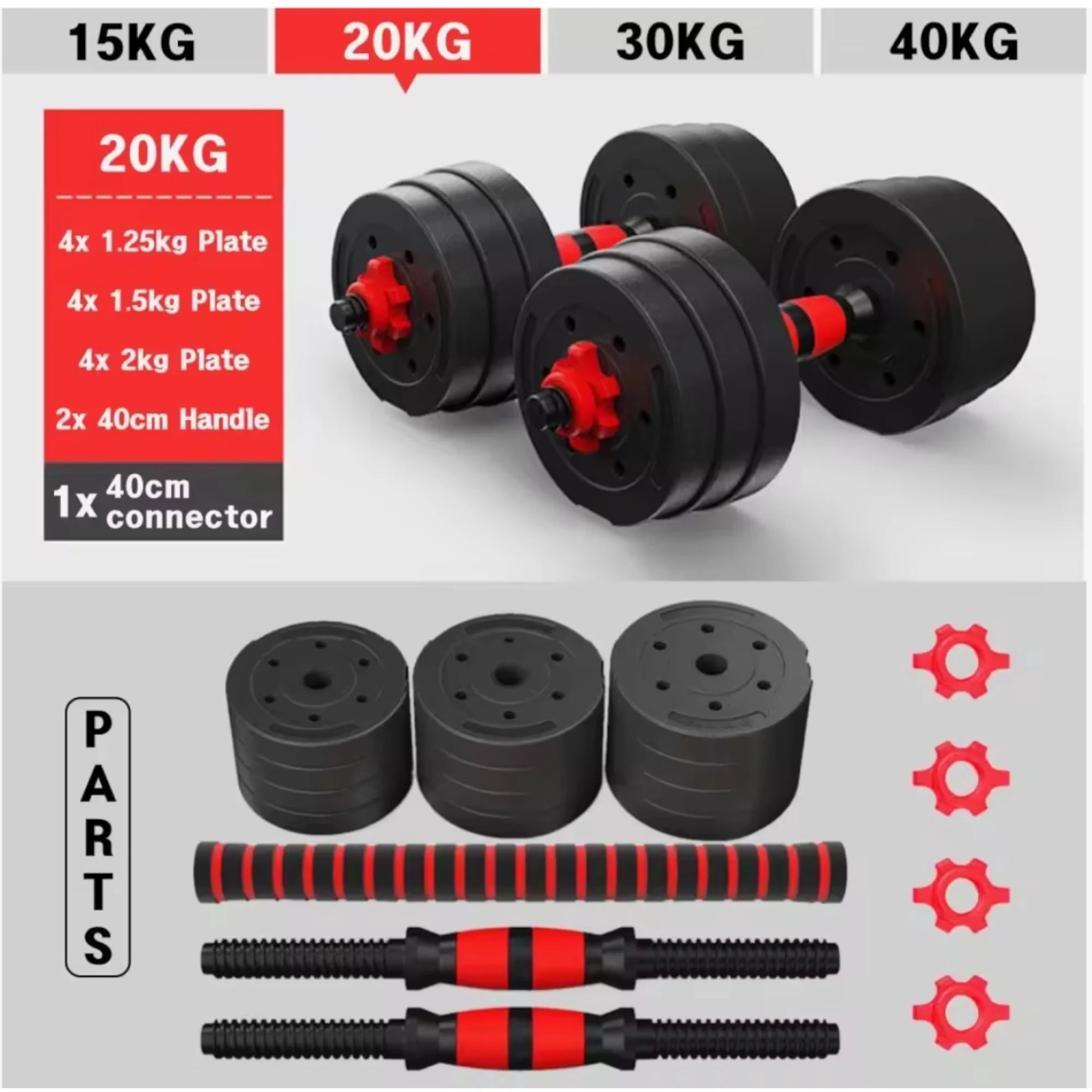 Adjustable Dumbbell & Barbell Set