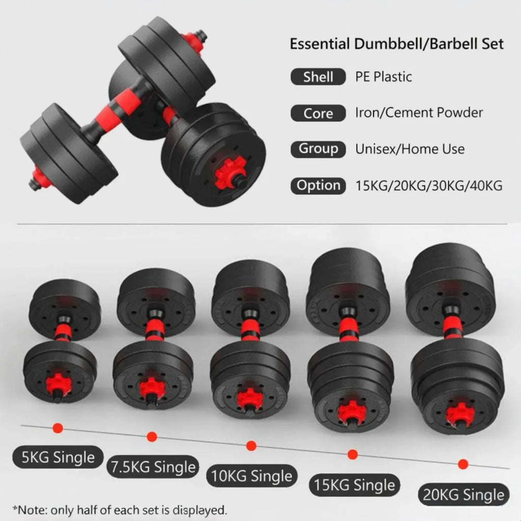 Adjustable Dumbbell & Barbell Set
