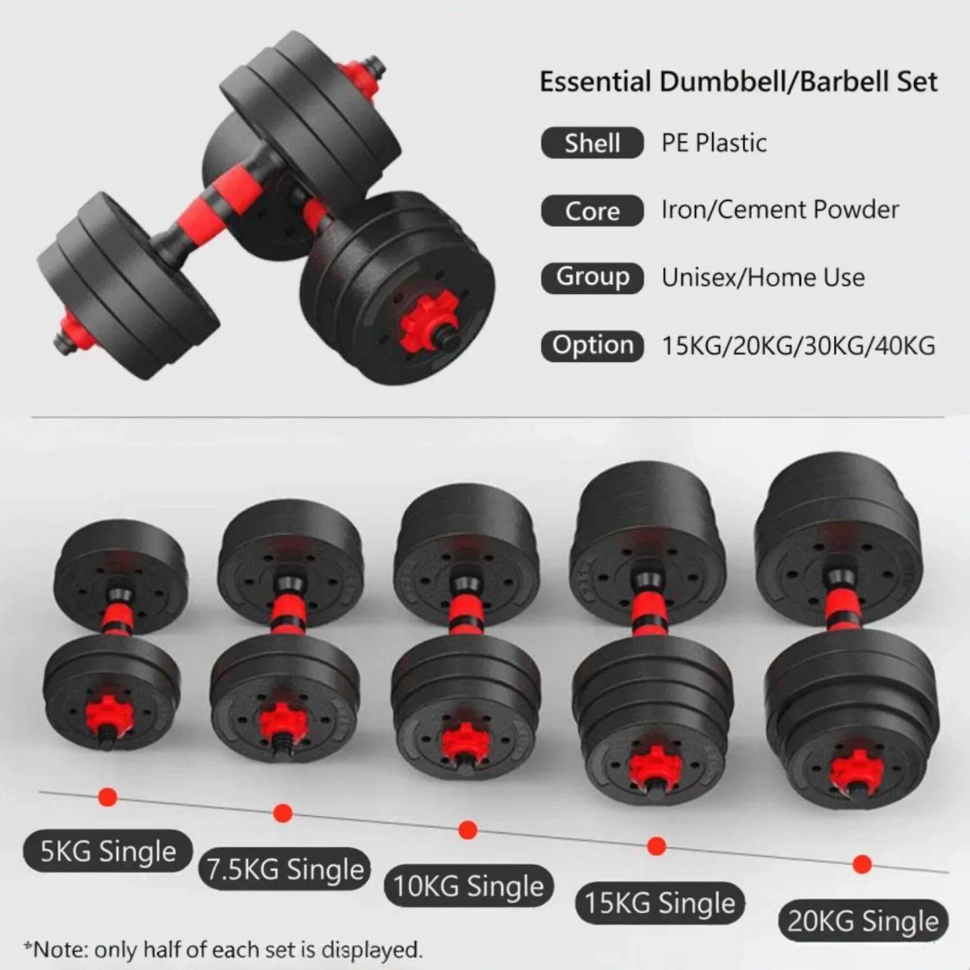 Adjustable Dumbbell & Barbell Set